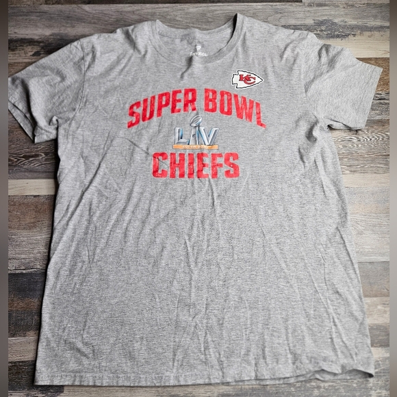 Kansas City KC Chiefs Fanatics Tshirt Grey XL Super Bowl LIV - Picture 2 of 4